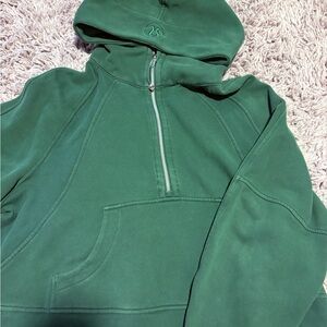 Forest Green Lululemon Cropped Scuba Hoodie